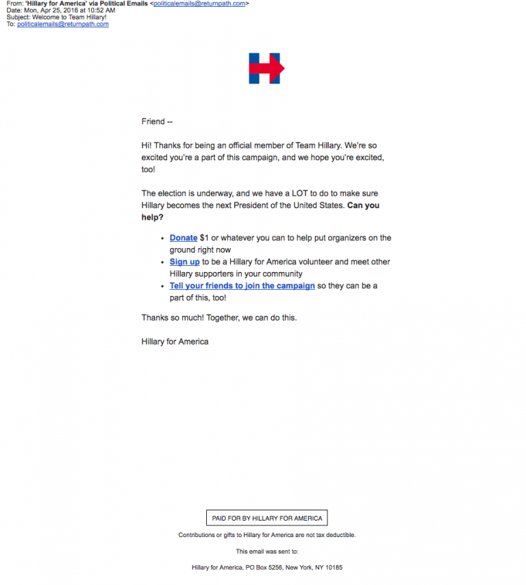 Email for President Emails Return Path