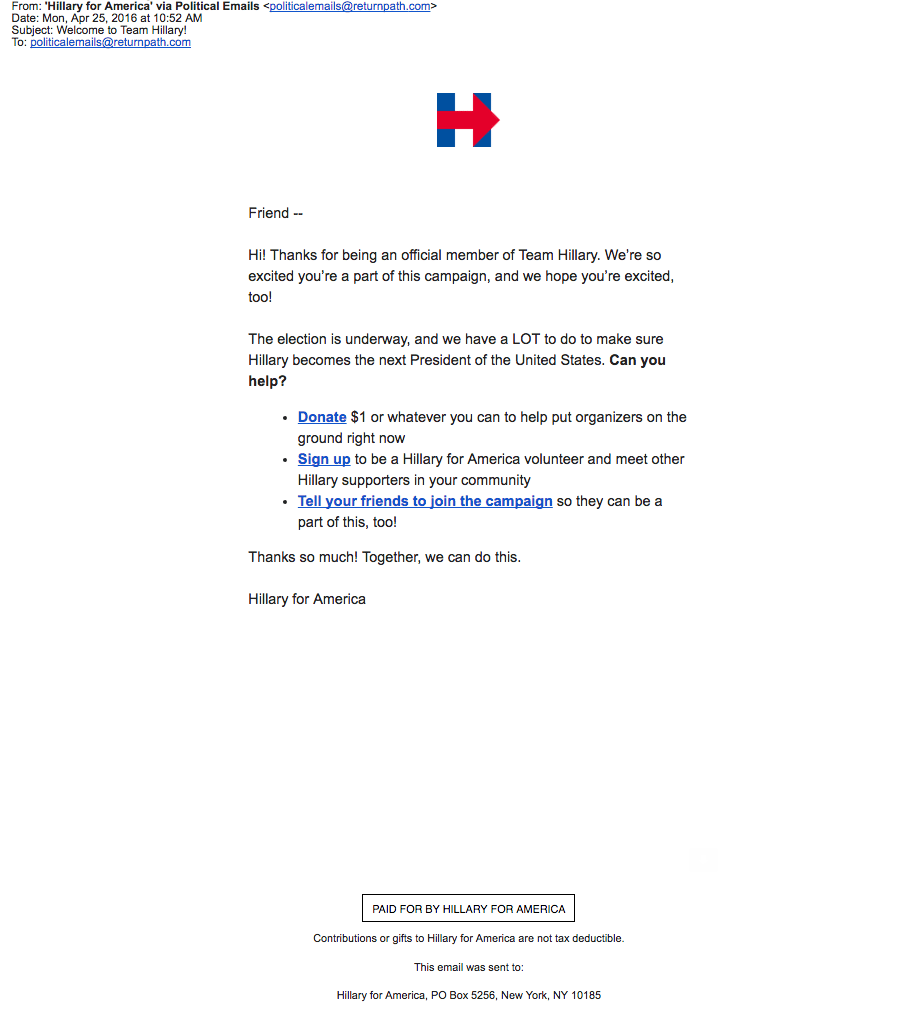 Email for President Emails Return Path